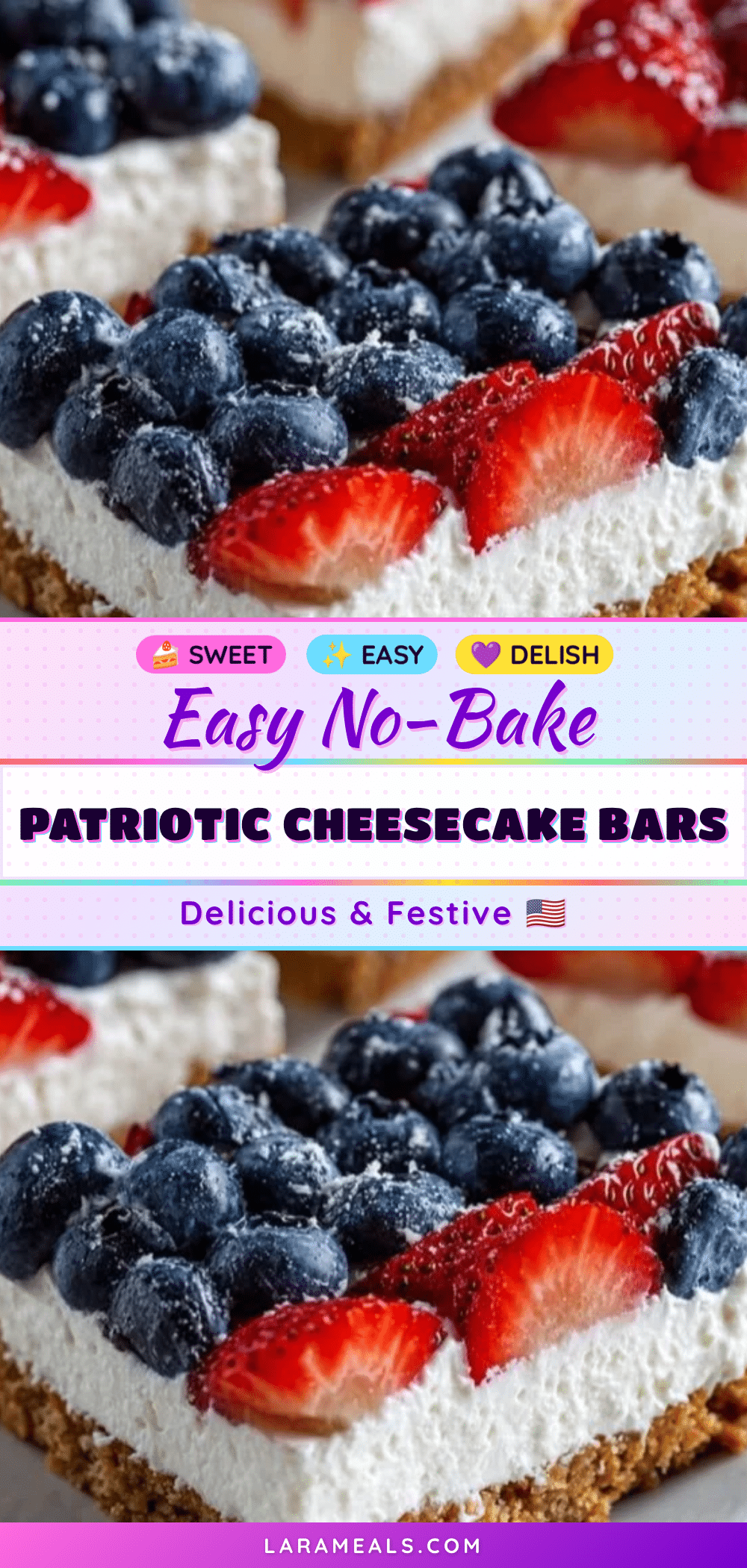 easy no-bake flag cheesecake bars recipe
