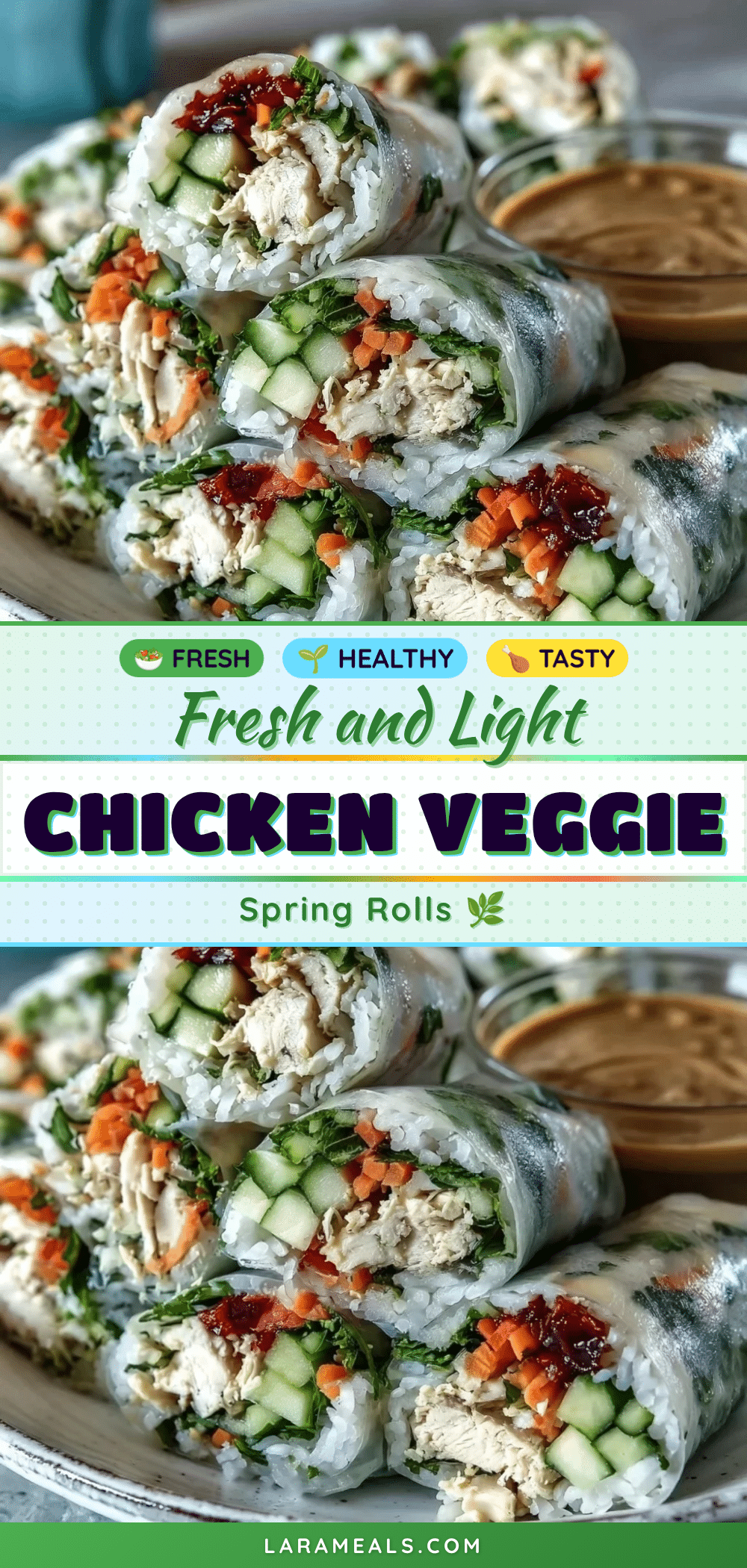 fresh light chicken veggie spring rolls recipe
