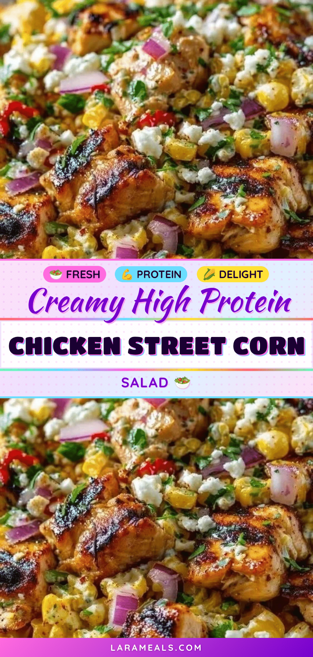 healthy high protein chicken street corn salad recipe