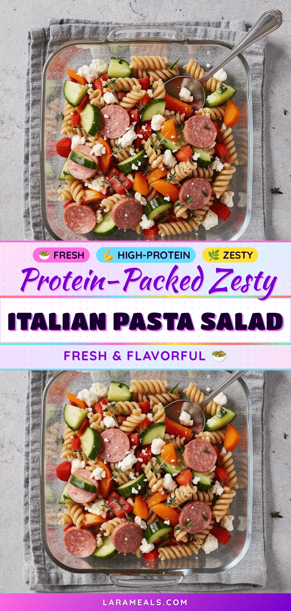 healthy high-protein Italian pasta salad recipe