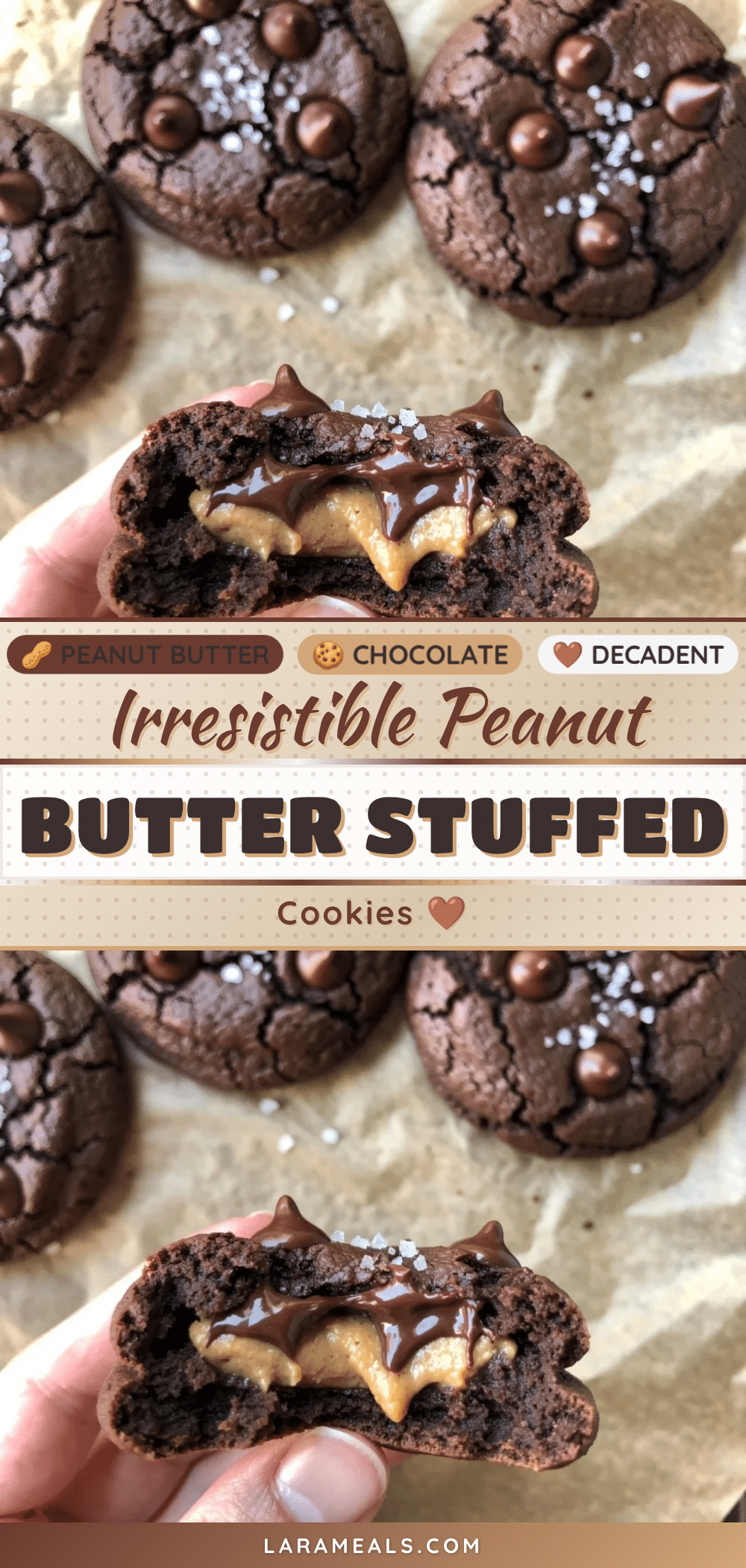 peanut butter stuffed chocolate cookies recipe