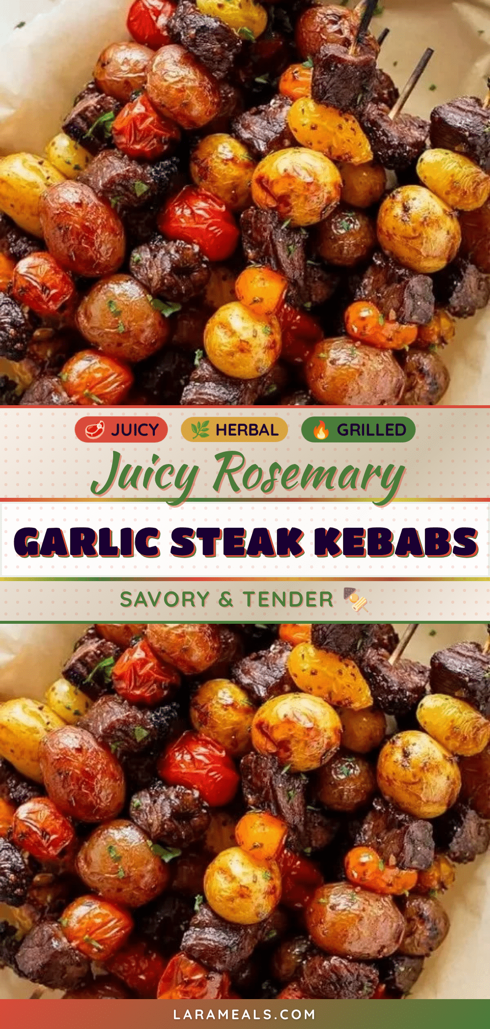 rosemary garlic steak kebabs recipe
