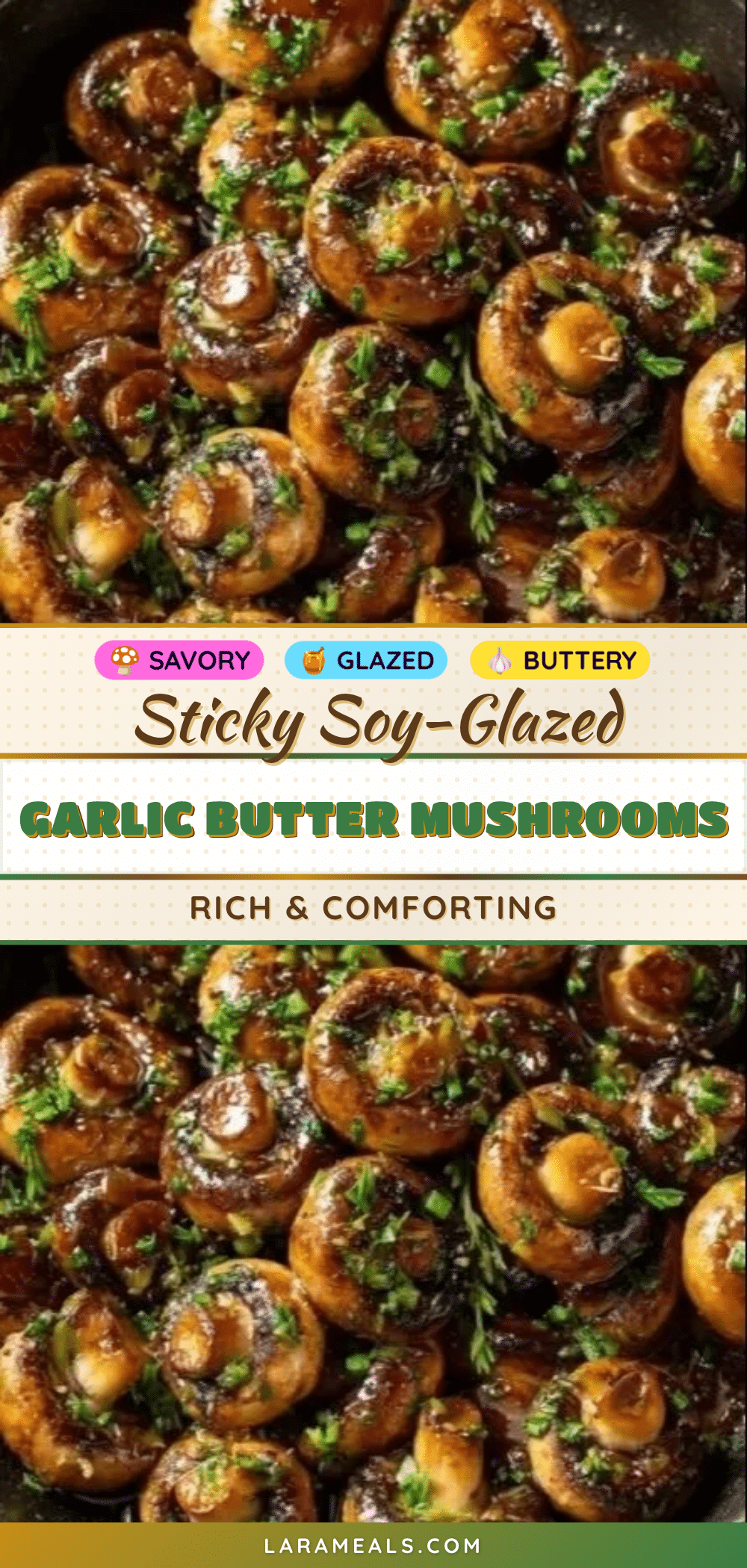 soy-glazed garlic butter mushrooms recipe