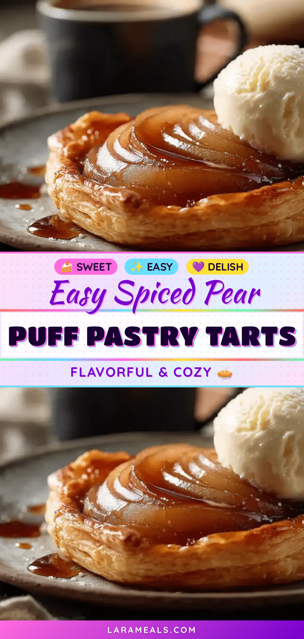 spiced pear puff pastry tarts recipe