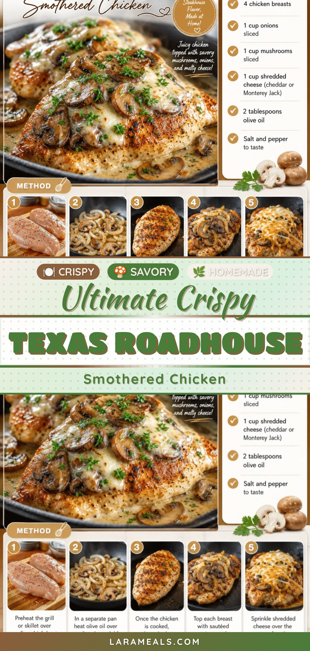 Texas Roadhouse Smothered Chicken recipe
