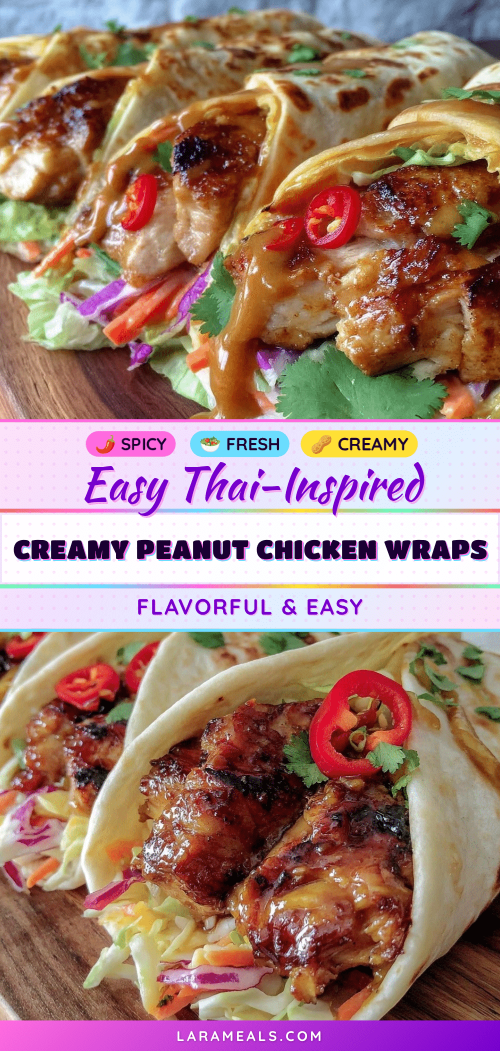 thai peanut chicken wraps recipe