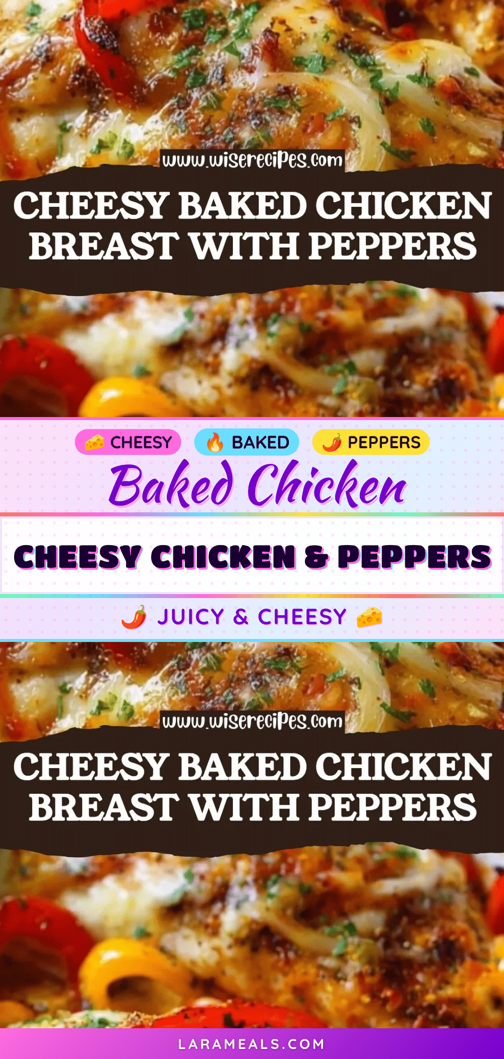 cheesy baked chicken breast and peppers recipe