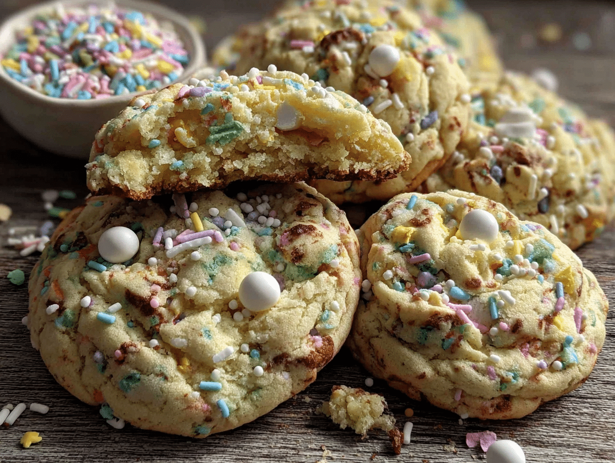 Easter Funfetti Cookies preparation steps