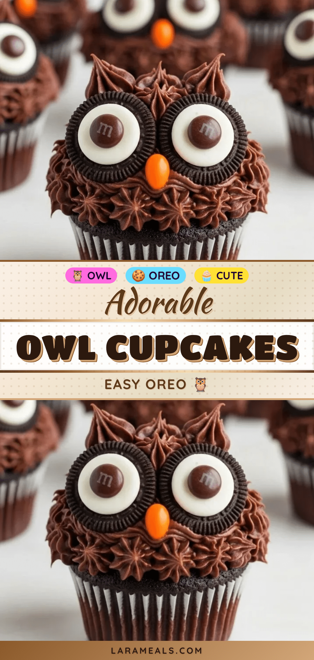 Easy Oreo Owl Cupcakes recipe