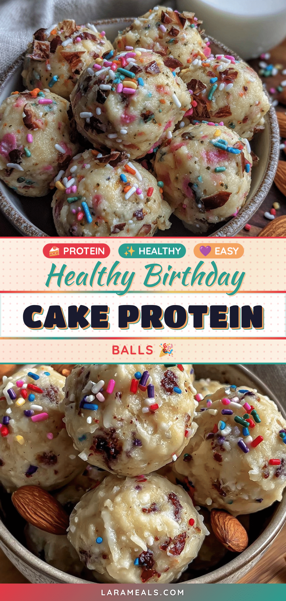 healthy birthday cake protein balls recipe