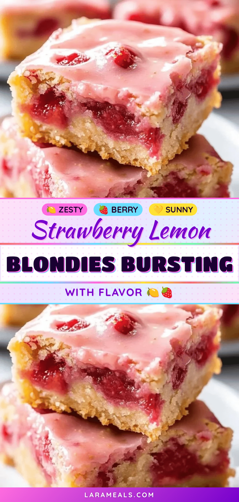 strawberry lemon blondies recipe
